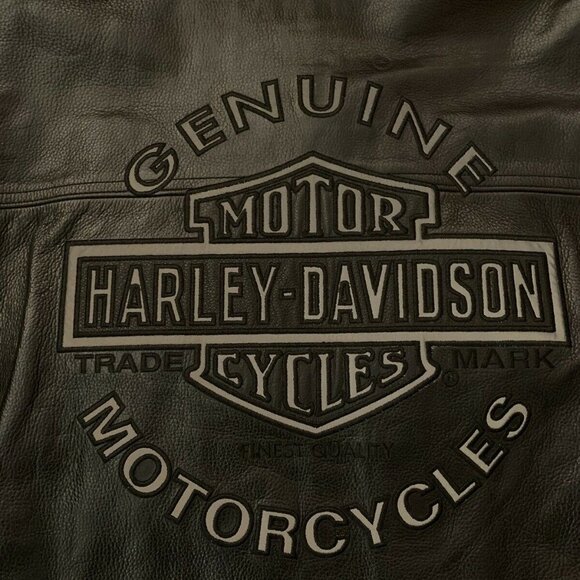 Men's Harley Davidson Reflective Road Warrior 3 in 1 Leather Jacket  Large EUC‍﻿ - Picture 2 of 6